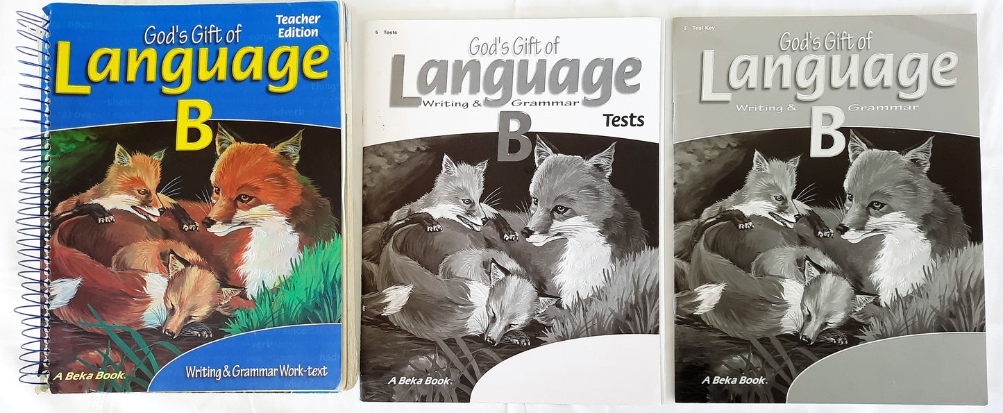 Abeka God's Gift of Language B Teacher Ed., Tests, Test Key Set 2nd edition