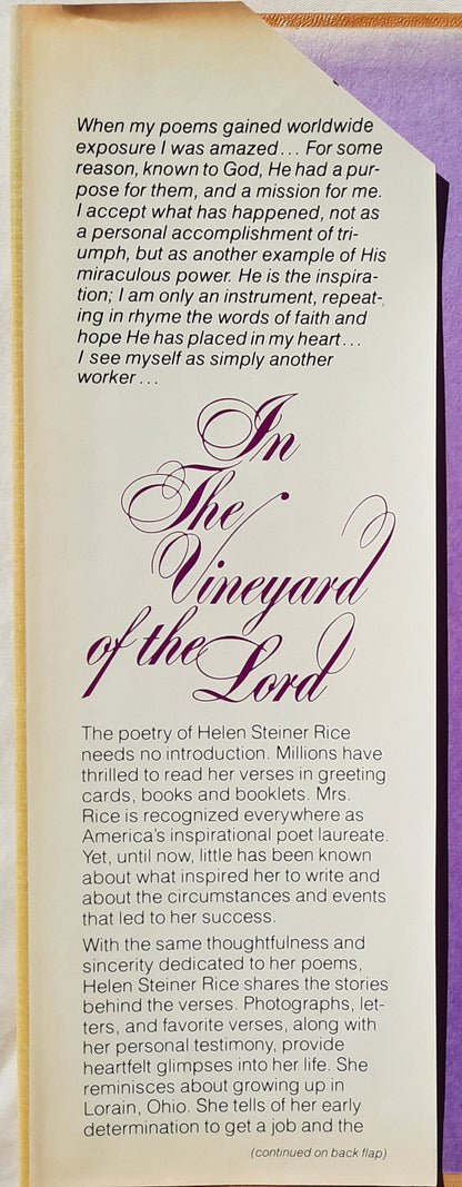 Im Weinberg des Herrn: Licht und Schatten aus dem Leben von Helen Steiner Rice, erzählt von Fred Bauer (Good, 1979, HC, 160 Seiten, Revell)