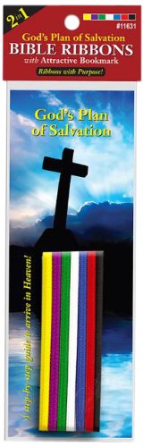 Bible Ribbons with Attractive Bookmark 2-in-1 God's Plan of Salvation NEW #1163