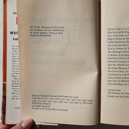 The Saturday Evening Post  Reader of Western Stories edited by E.N. Brandt (Good, 1960, HC, The Curtis Publishing Co.)