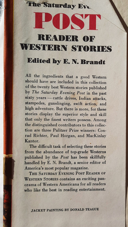 The Saturday Evening Post Reader of Western Stories edited by E.N. Brandt (Good, 1960, HC, The Curtis Publishing Co.)