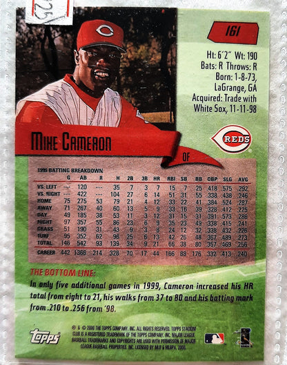 2000 Stadium Club Mike Cameron Cincinnati Reds #161 Baseball Card TOPPS