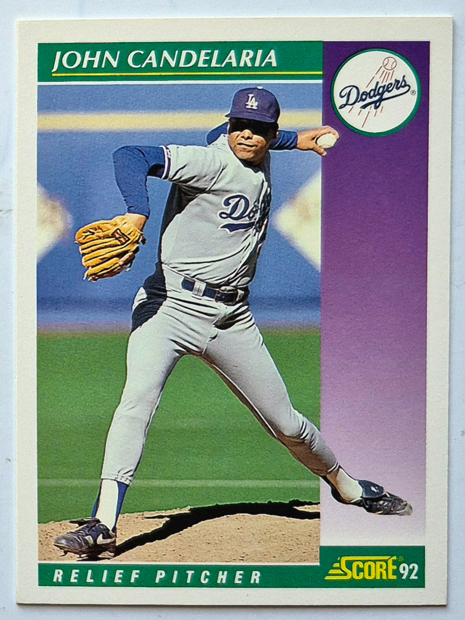 Candelaria John Los Angeles Dodgers Relief Pitcher #350 1992 Score Baseball Card