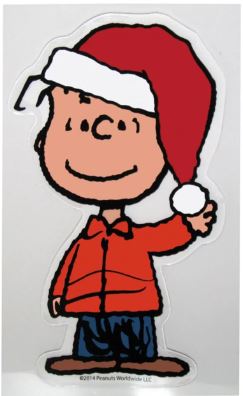 Linus Christmas Window Gel Cling by Peanuts (New, 7.5", Reusable)