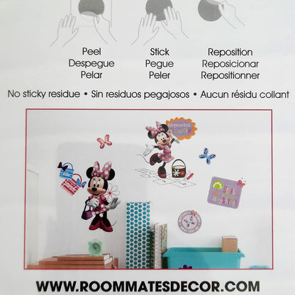 Disney Junior Minnie Mouse Room Mates Wall Decals 33 piece NEW repositionable