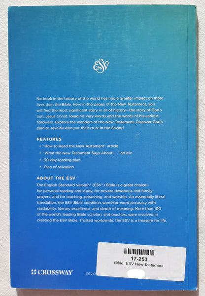 ESV New Testament (New, 2016, Pbk, 160 pages, 7 pointt type, Crossway)