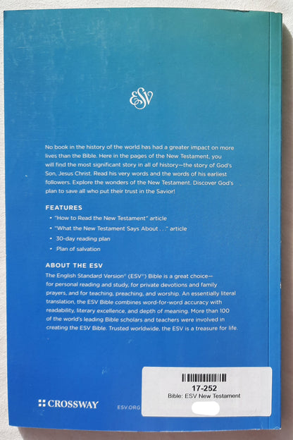 ESV New Testament (New, 2016, Pbk, 160 pages, 7 pointt type, Crossway)
