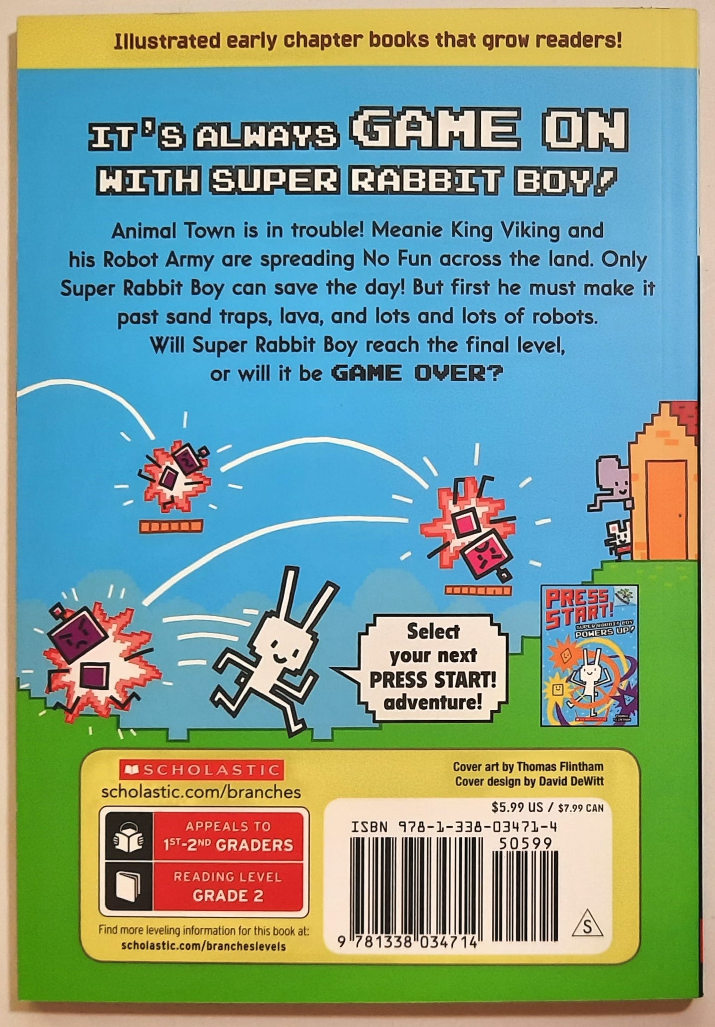 Press Start! Game Over, Super Rabbit Boy by Thomas Flintham (New, 2017, PBk, 74 pgs)