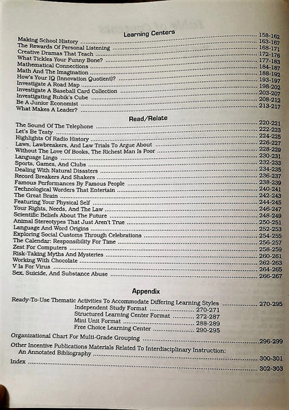 Interdisciplinary Units & Projects for Thematic Instruction I. Forte, S. Schurr (Very good, 1994, Pbk, 303 pgs, Incentive Pub.)