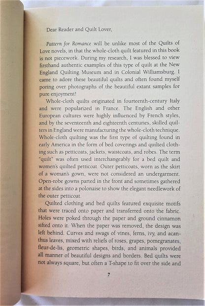 Pattern for Romance by Carla Olson Gade (Quilts of Love, New, 2013, Pbk, 267 pages, Abingdon)