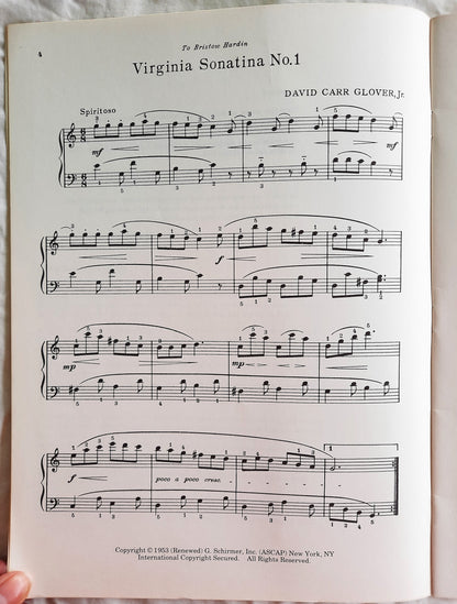 Three Sonatinas and a Sonata Piano Solo Music By David Glover (Very good, 1980, Pbk, 24 pages, G. Schirmer, Inc.)