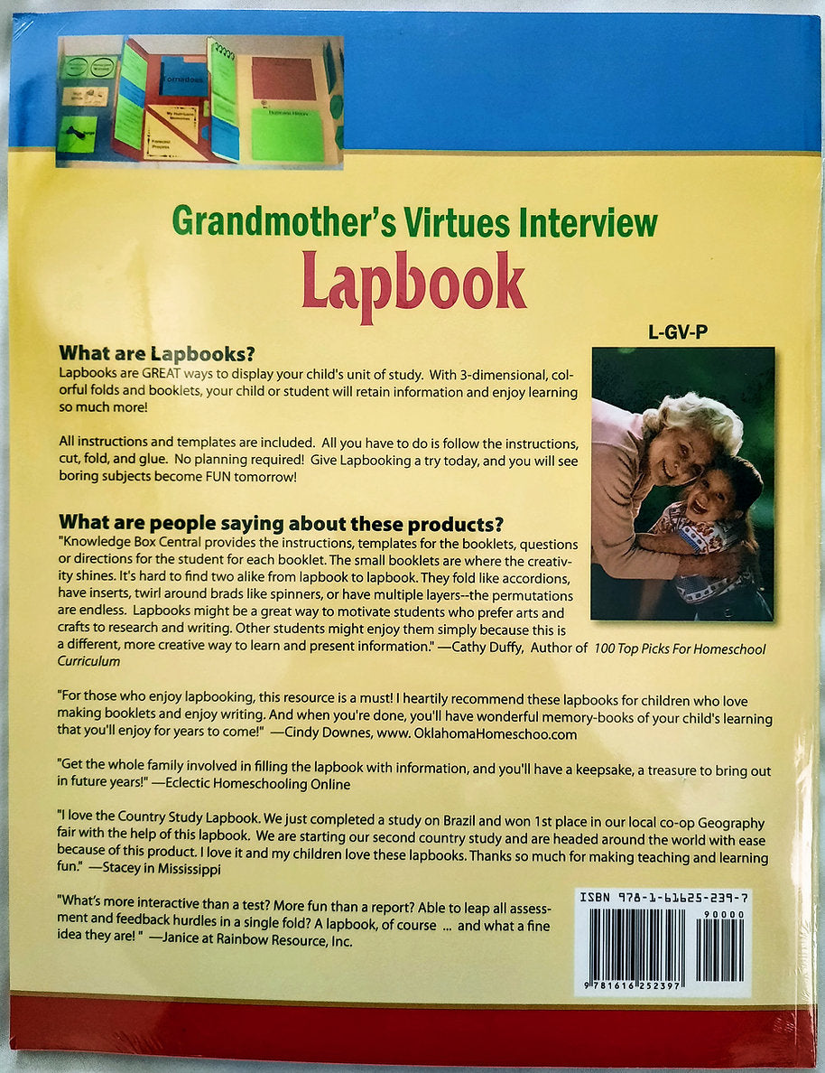 Grandmother's Virtues Interview Lapbook by Cindi Kinney (New, Pbk, 2012, Knowledge Box Central)