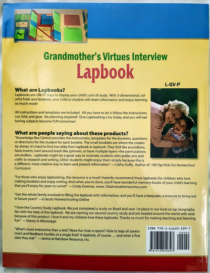 Grandmother's Virtues Interview Lapbook by Cindi Kinney (New, Pbk, 2012, Knowledge Box Central)