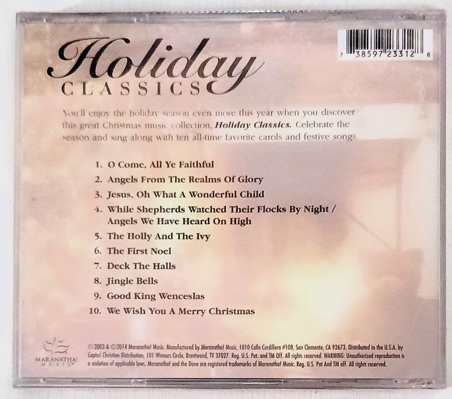 Holiday Classics Christian Christmas Music CD (New, 2014, Maranatha)