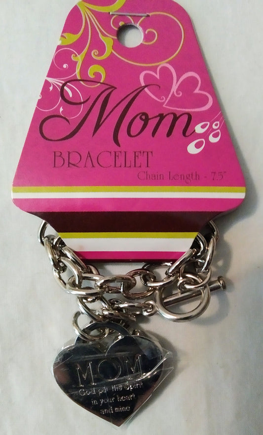 Mom Heart Bracelet by Dicksons (Mom, God put His Spirit in your heart and mine) NEW