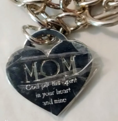 Mom Heart Bracelet by Dicksons (Mom, God put His Spirit in your heart and mine) NEW