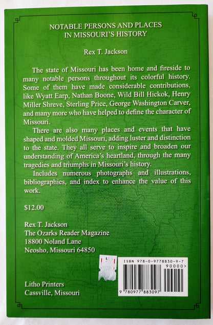 Notable Persons and Places in Missouri's History by Rex T. Jackson (Like New, 2006, Pbk)