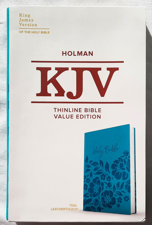 KJV Thinline Bible Value Edition (New, 2022, Teal Leathertouch, 1056 pages, Holman)