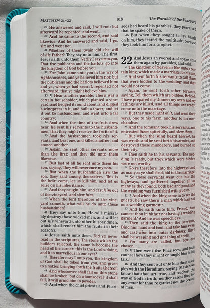 KJV Thinline Bible Value Edition (New, 2022, Teal Leathertouch, 1056 pages, Holman)