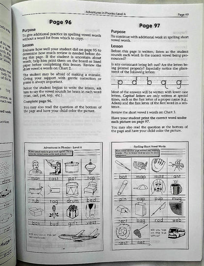 Adventures in Phonics Teacher's Manual A by Florence Lindstrom (VG, 2001, Pbk, 108 pages, Christian Liberty Press)