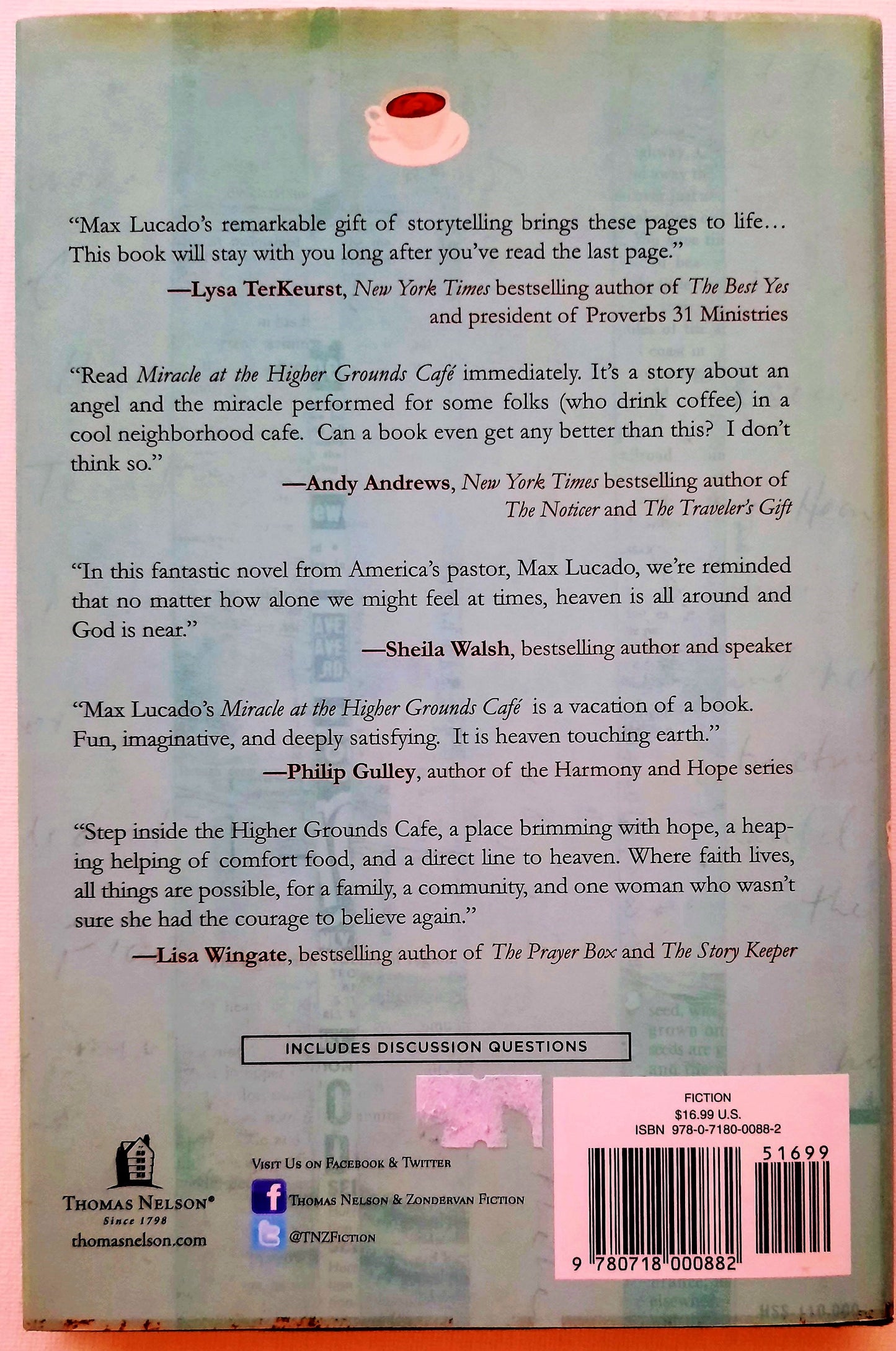 Miracle at the Higher Grounds Cafe by Max Lucado (New, 2015, HC, 188 pgs)