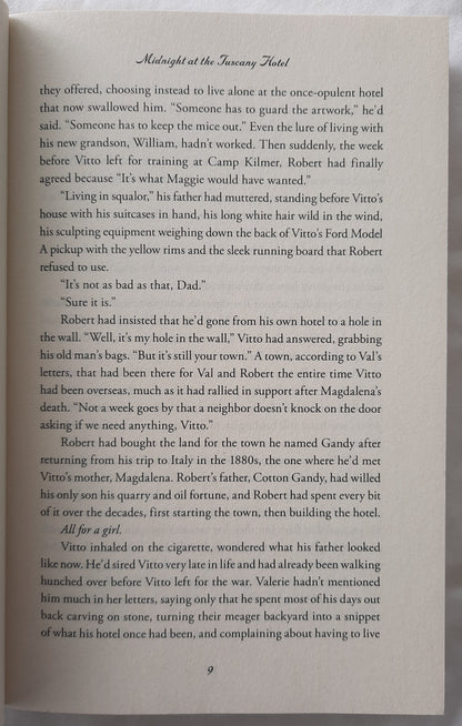Midnight at the Tuscany Hotel by James Markert (Like new, 2019, Pbk, 354 pages, Thomas Nelson)