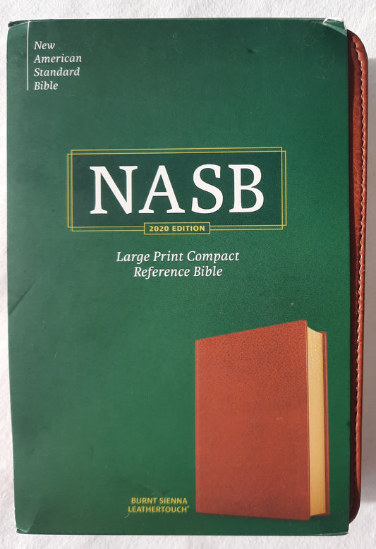 NASB Large Print Compact Reference Bible (New, 2022, Burnt Sienna LeatherSoft, 1776 pages, Holman)