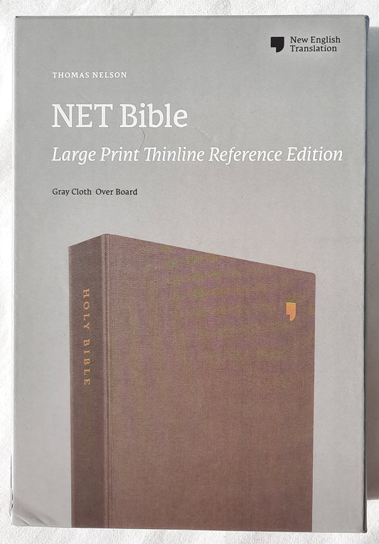 NET Large Print Thinline Bible (New, 2020, HC, Gray Cloth, 1328 pages, Thomas Nelson)