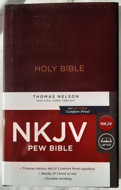 NKJV Pew Bible (New, 2018, HC, Burgundy, 880 pages, Thomas Nelson, Red letter)