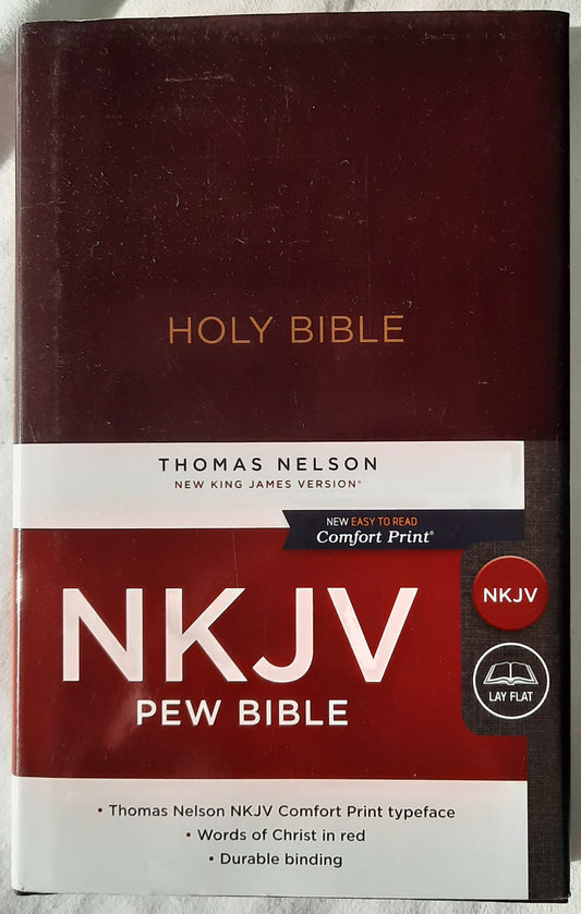 NKJV Pew Bible (New, 2018, HC, Burgundy, 880 pages, Thomas Nelson, Red letter)