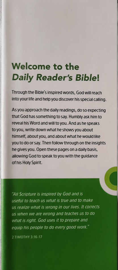 NLT Daily Reader's Bible (New, 2020, HC, 1123 pages, Tyndale House, Red Letter)