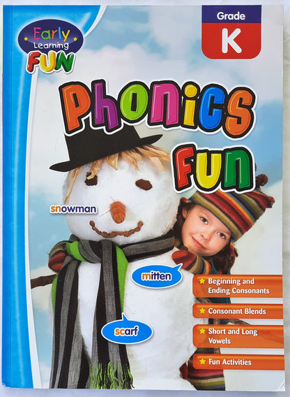 Phonics Fun Grade K Early Learning Fun Activity Book (NEW, 2015, Pbk, 64 pages)