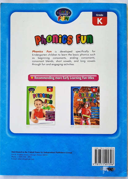 Phonics Fun Grade K Early Learning Fun Activity Book (NEW, 2015, Pbk, 64 pages)