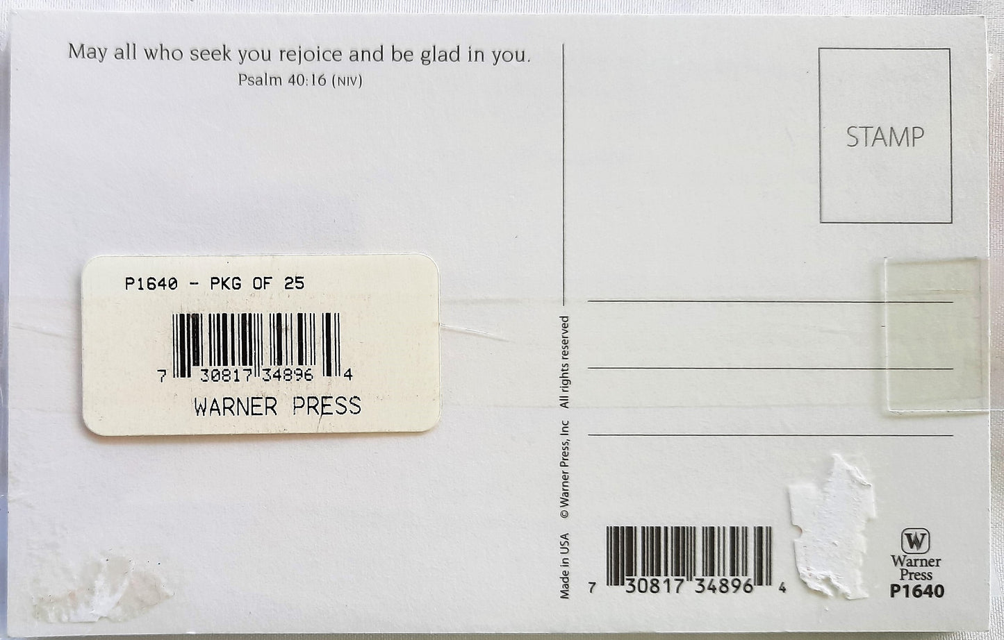 Schön, dass du gekommen bist – Psalm 40,17 – Postkarten für die Gemeindearbeit (Neu, 25er-Pack, Warner Press)