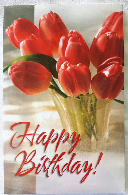 Happy Birthday Church Outreach Postcards Tulips Psalm 118:24 (New, 25/pack)