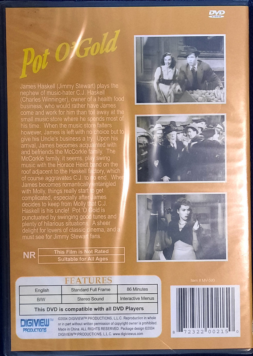 Pot O'Gold with James Stewart, Paulette Goddard DVD (New, 2004, NR, B&W)