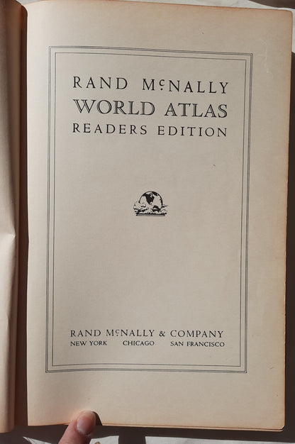 Rand McNally World Atlas Readers Edition 1931 (Good, 1931, HC, 290 pages)