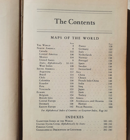 Rand McNally World Atlas Readers Edition 1931 (Good, 1931, HC, 290 pages)