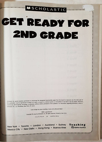 Get Ready for 2nd Grade (New, 2004, Pbk, 128 pages, Scholastic Workbook)
