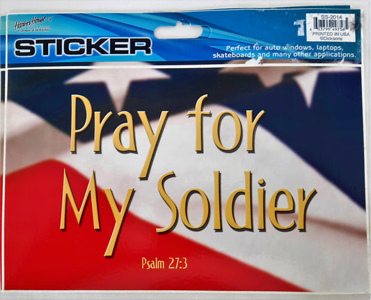 Pray for My Soldier Auto Mailbox Sticker 4" x 6.25" Decorative Gift NEW