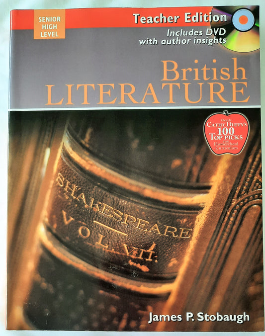 British Literature Teacher Edition w/DVD by James Stobaugh High School NEW, Pbk