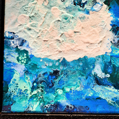 Acrylic Painting "The Wave" 12 inch x 12 inch by T.Ray - New