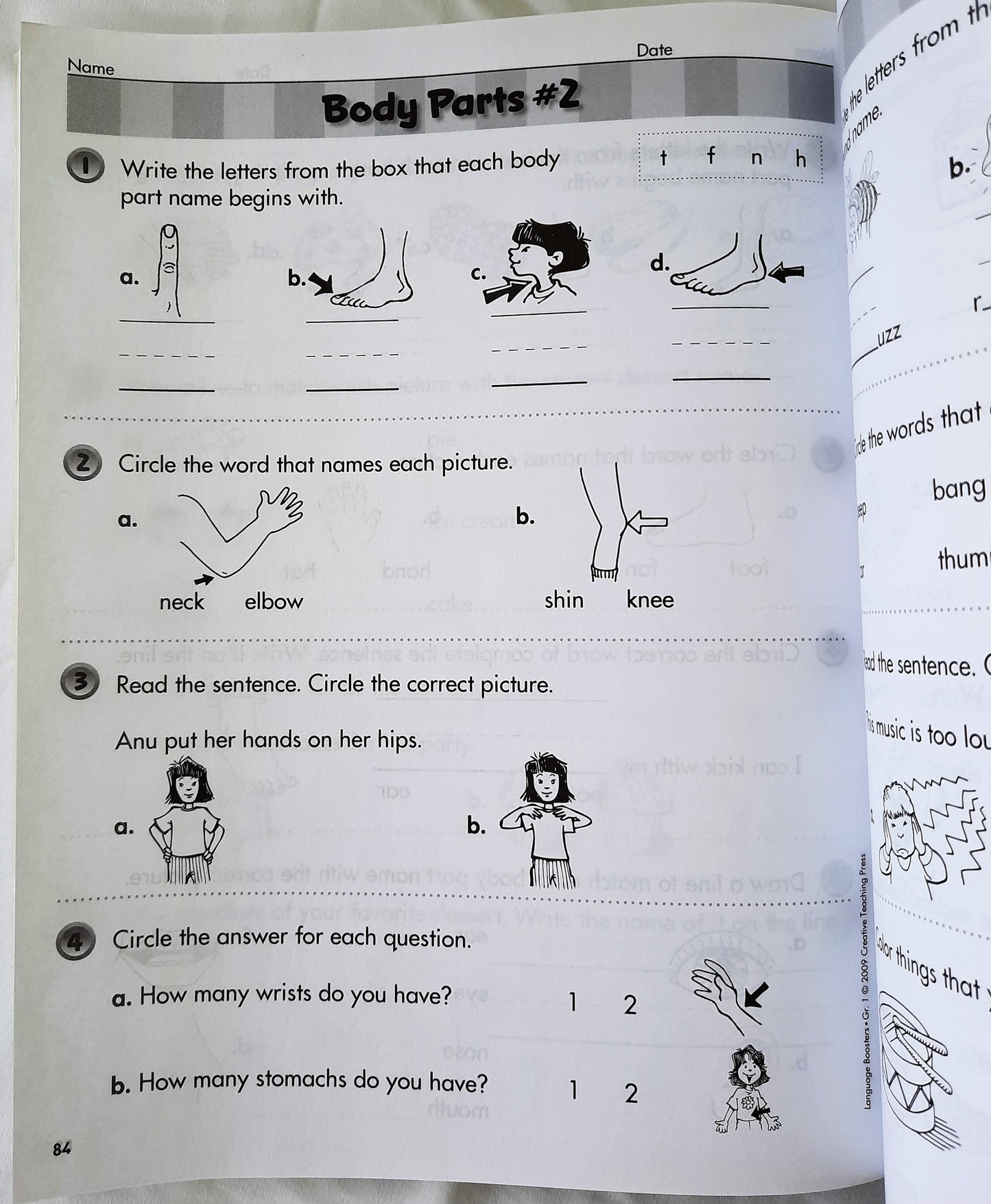 Language Boosters Grade 1 by Roseanne Thong EdD (New, Pbk, 2009, Workbook, Creative Teaching Press)