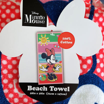 Disney Minnie Mouse 100% Cotton Beach Towel 28x58 inches BRAND NEW