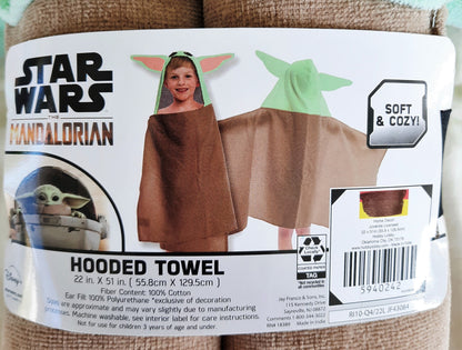 Hooded Towel Star Wars The Mandalorian The Child/Baby Yoda Grogu NEW