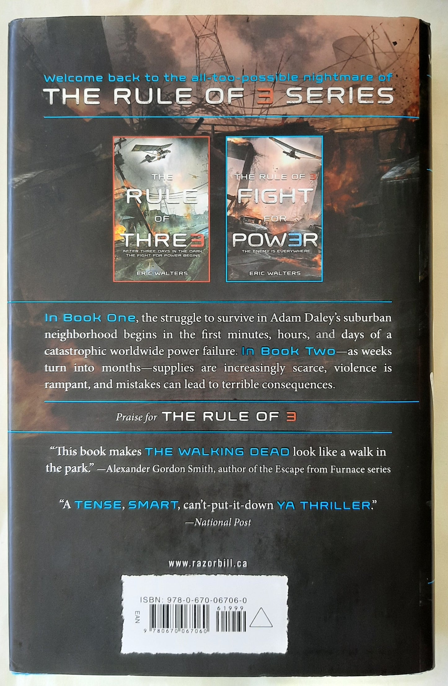 The Rule of 3: Fight for Power #2 by Eric Walters (Very good, 2013, HC, 346 pgs)