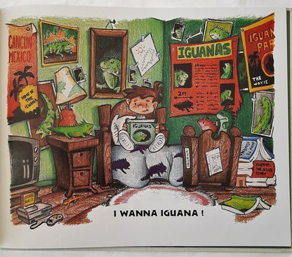 I Wanna Iguana by T.E. Watson (Very good, HC, 2001, Signed by Author) Children's Book