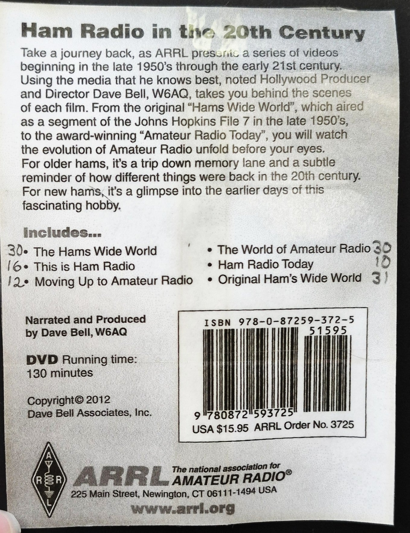 The ARRL Film Collection: Eine Geschichte des Amateurfunks im 20. Jahrhundert DVD (Sehr gut, 2012, Dave Bell, 130 Minuten)