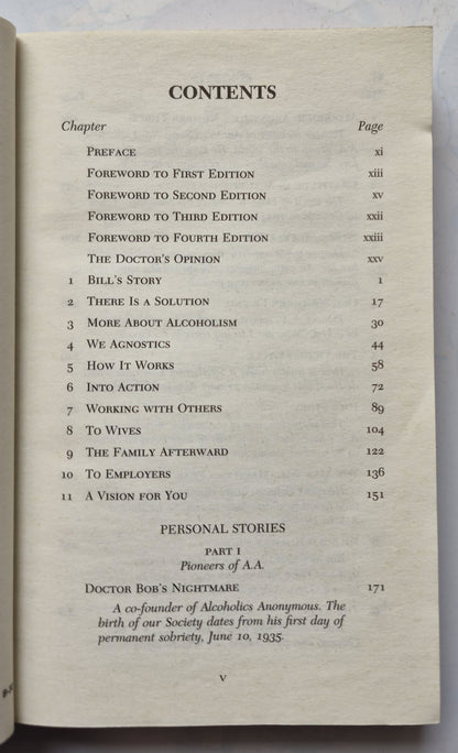 Alcoholics Anonymous Fourth Edition (Very good, 2001, Pbk, 575 pgs)