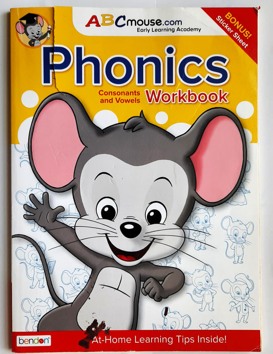 ABCmouse.com Phonics Consonants and Vowels Workbook (Good, 2020, Pbk, 82 pages, Bendon)
